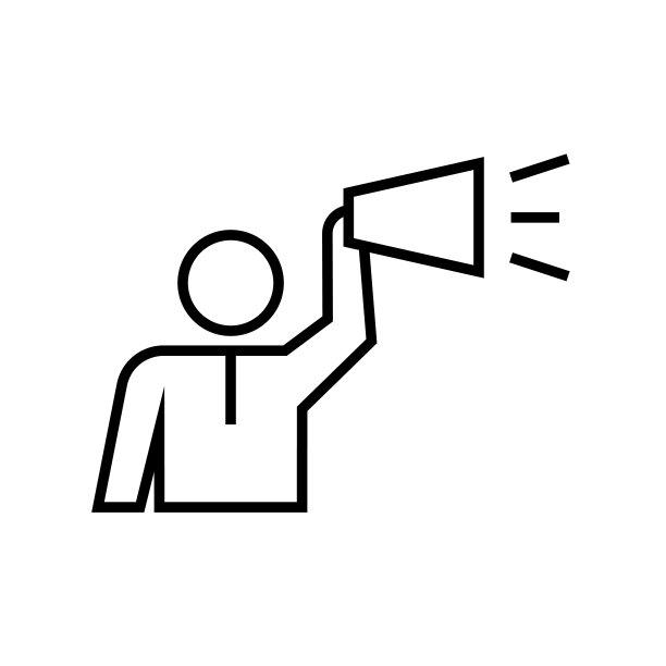 大声注意线图标，概念标志，轮廓矢量插图，线性符号素材图片