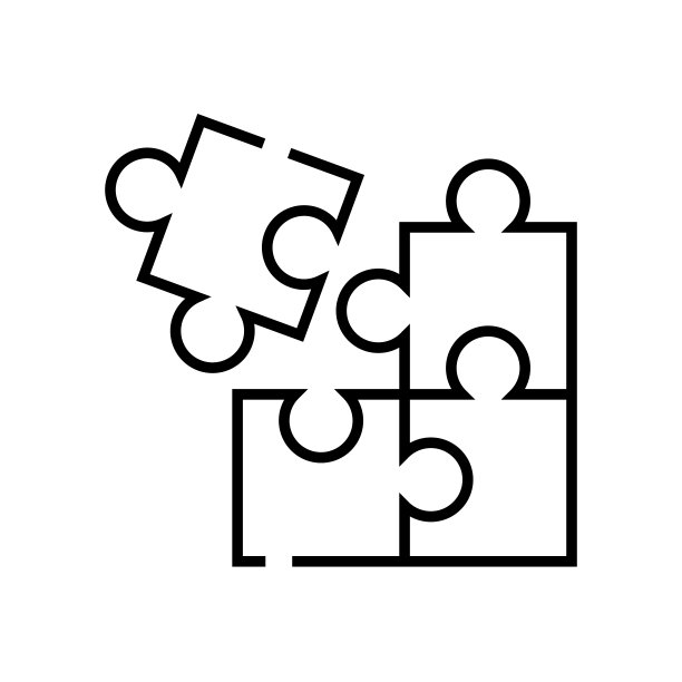 拼图游戏线图标、概念符号、轮廓矢量插图、线性符号图片下载