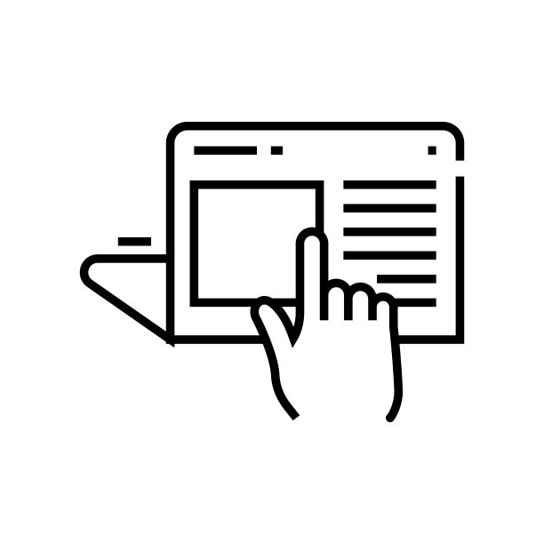 按下按钮线图标，概念符号，轮廓矢量插图，线性符号图片下载