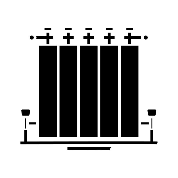 加热黑色图标，概念插图，矢量平面符号，象形符号图片下载