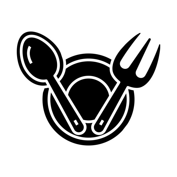 叉子和勺子黑色图标，概念插图，矢量平面符号，象形符号图片下载