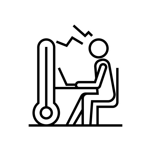 生病工人线图标，概念标志，轮廓矢量插图，线性符号图片下载