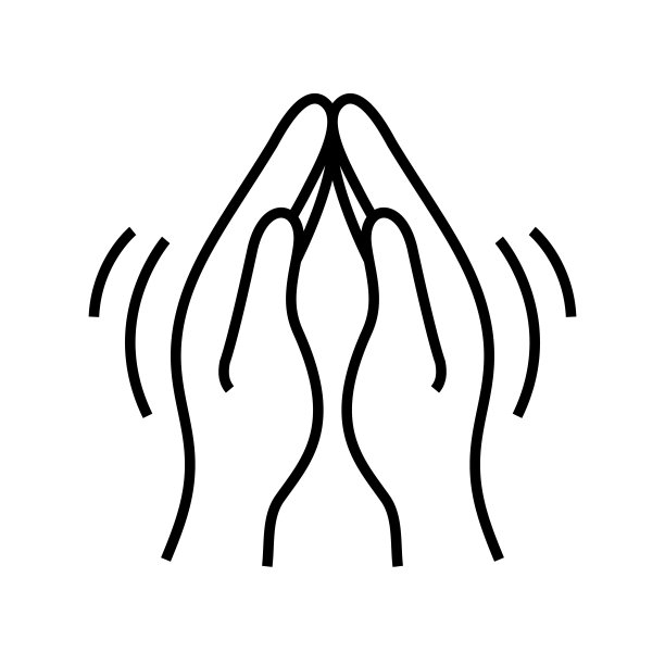 手掌结合了线条图标、概念符号、轮廓矢量插图、线性符号图片下载