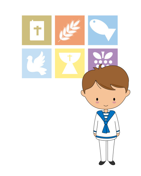 第一次领圣餐的名片。有宗教偶像的男孩图片下载