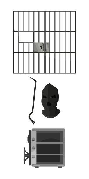 监狱，撬棍，小偷面具，安全装置图片下载