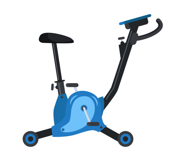 静止，锻炼自行车平面矢量插图图片下载