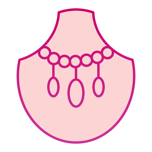 孔雀石项链平面图标。宝石宝石矢量插图孤立在白色。珠宝渐变风格设计，网页和应用程序的图形。图片下载