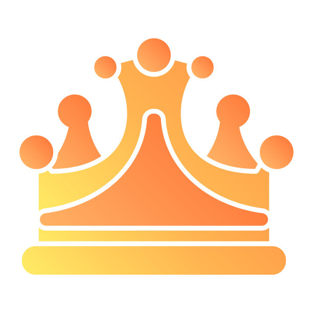 冠平图标。皇家装饰矢量插图孤立在白色。珠宝渐变风格设计，网页和应用程序的图形。图片下载