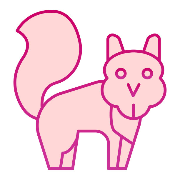 松鼠平图标。土拨鼠简单的剪影，站着看着你。动物矢量设计概念，渐变风格的象形图上的白色背景，图形为web或应用程序。图片下载