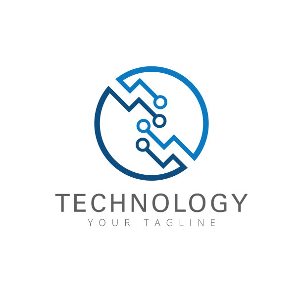 数字技术圆形标志图标矢量设计模板图片下载