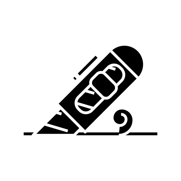铅笔橡皮黑色图标，概念插图，矢量平面符号，象形符号图片下载