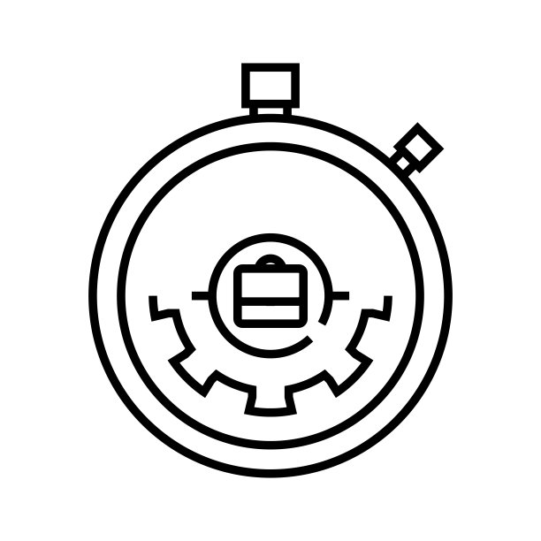 时间管理线性图标，矢量概念插画图片下载