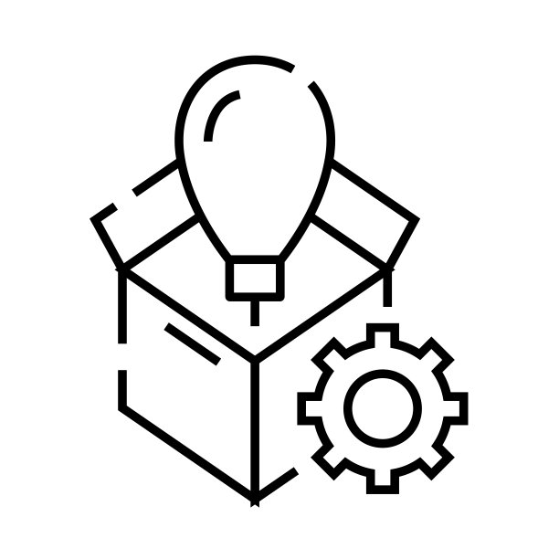 跳出框框思考线条图标，概念符号，轮廓向量插图，线性符号图片下载