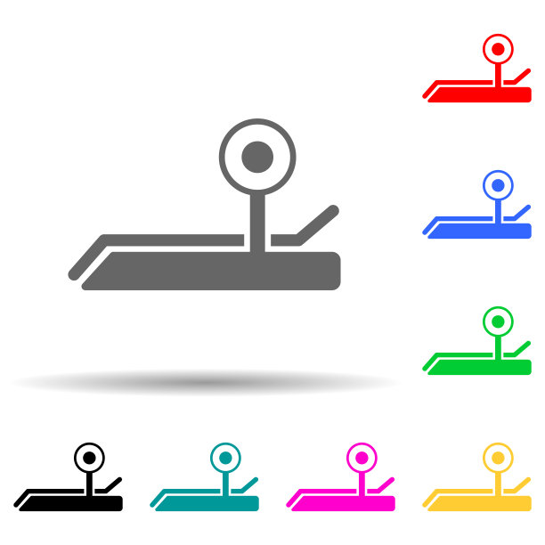 台式压力机多色风格图标。简单的字形，平面矢量运动图标的用户界面和用户体验，网站或移动应用程序图片下载