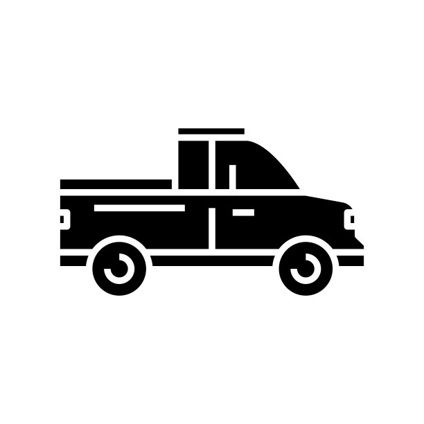 开车黑色图标、概念插图、矢量平面符号、象形符号图片下载