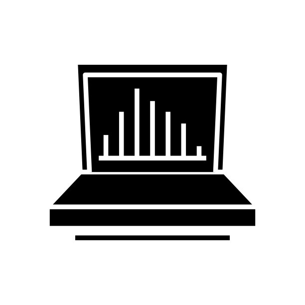 在线图表黑色图标、概念插图、矢量平面符号、象形符号图片下载