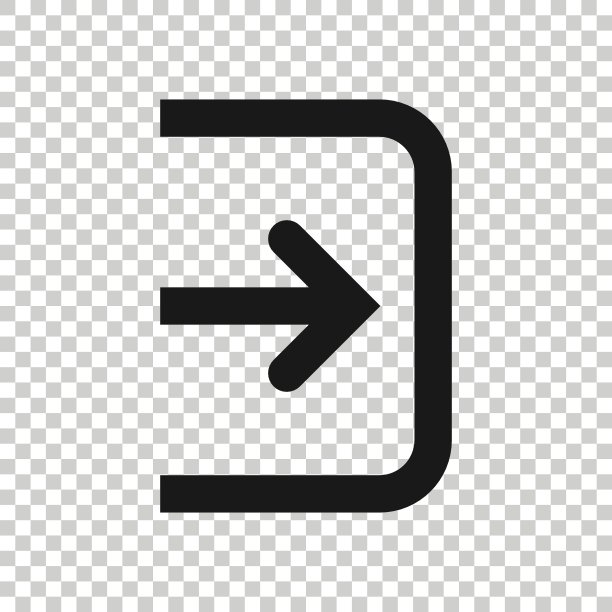 登录图标在平面风格。箭头访问矢量插图上的白色孤立背景。门禁经营理念。图片下载