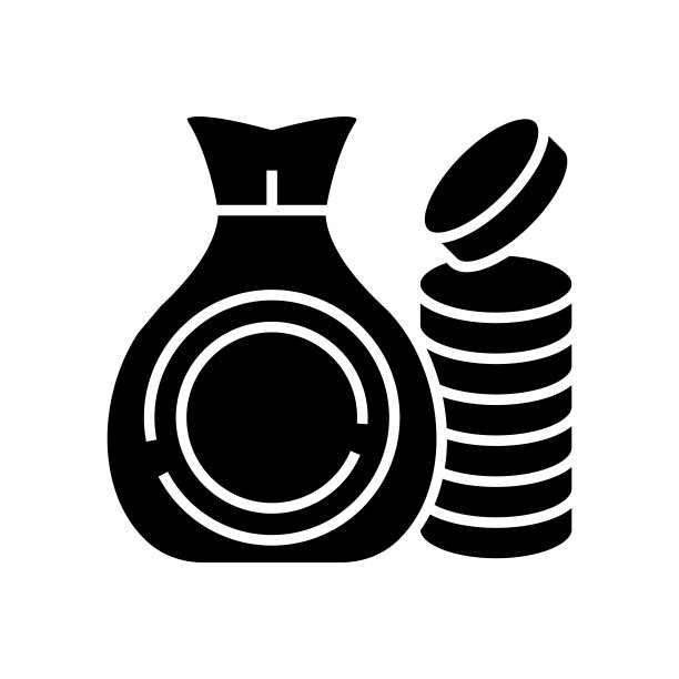 黑色钱袋图标，概念插图，矢量扁平符号，图符标志图片下载