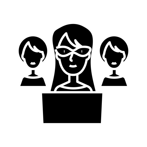 经理黑色图标，概念插图，矢量平面符号，象形符号图片下载