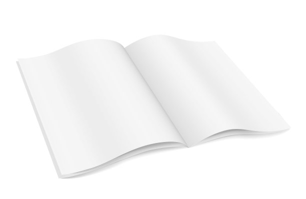 白色开放杂志。广告逼真形象图片下载