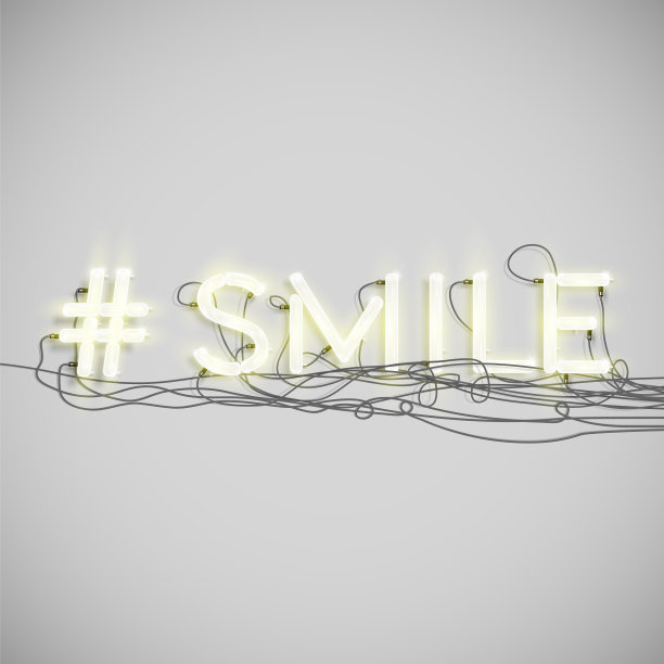 现实霓虹标签词，矢量插图图片下载