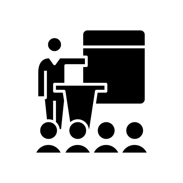 会议议程黑色图标、概念说明、矢量平面符号、象形符号图片下载