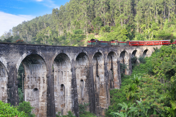 德莫达拉九拱桥上的蒸汽火车图片下载