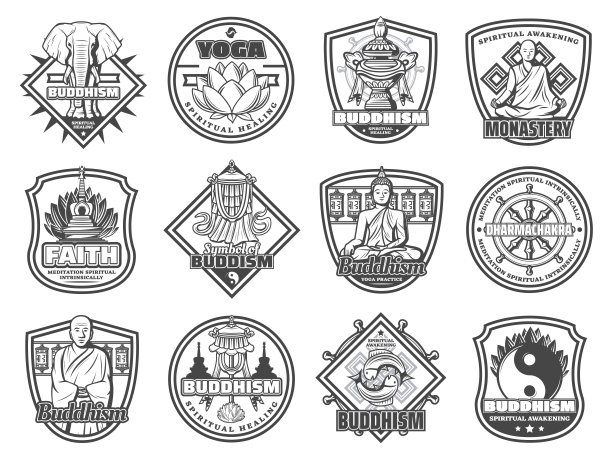 佛教宗教符号与佛图片下载