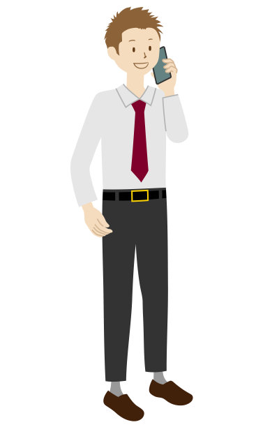 商人站在电话上的插图图片下载