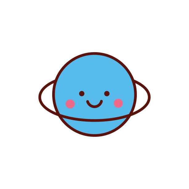 可爱的土星行星卡哇伊漫画人物图标图片下载