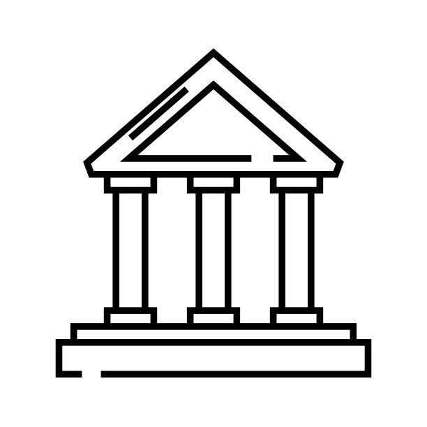 判定厅线图标、概念符号、轮廓矢量插图、线性符号图片下载