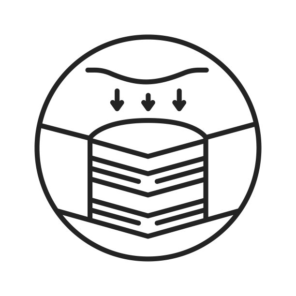 记忆泡沫床床垫黑色线条图标。当施加压力时改变形状。象形文字用于网页、手机应用、促销。UI UX GUI设计元素。可编辑的中风。图片下载