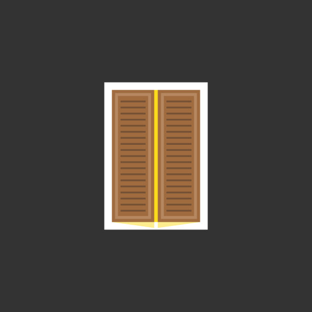 黑色背景上的老式窗户。平面向量插图。图片下载