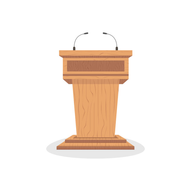 木制论坛孤立的白色背景。矢量插图。图片下载