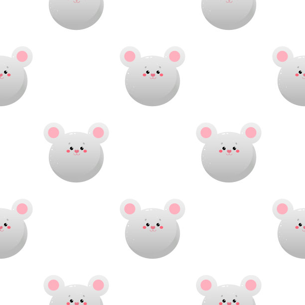可爱可爱的老鼠，老鼠。动物无缝模式。矢量图图片下载