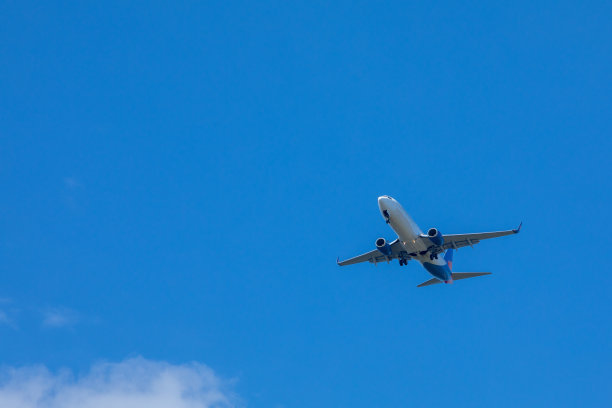 飞机在空中旅行的概念图片下载