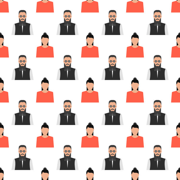 人无缝模式。矢量图图片下载