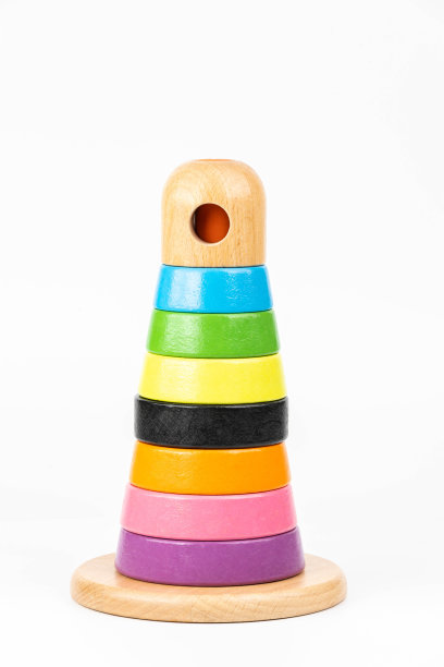 彩色木金字塔玩具图片下载