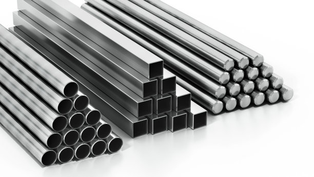 各种形状的钢条隔离在白色上图片下载