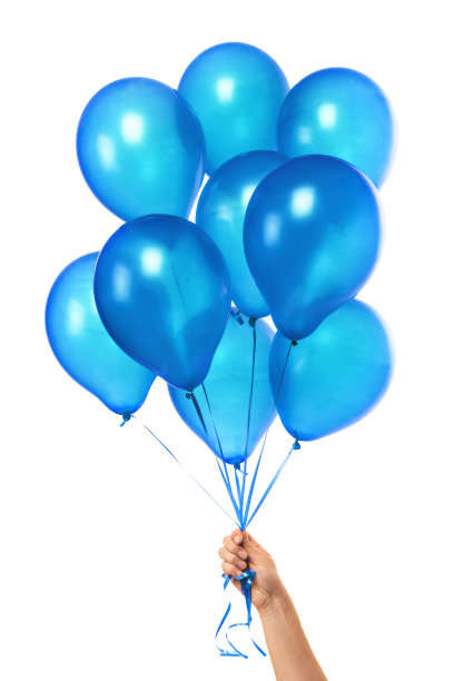 蓝色的气球图片下载