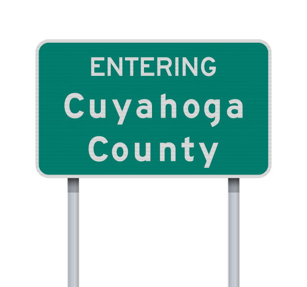 进入凯霍加县的路标图片下载