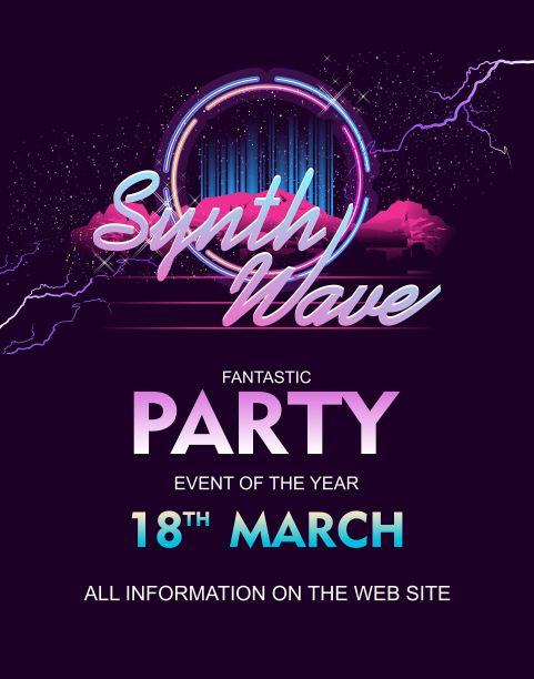 复古波网络空间海报图片下载