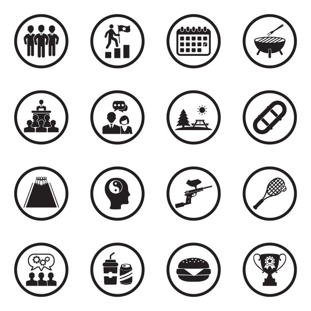 团队建设图标。圆形的黑色平面设计。矢量插图。图片下载