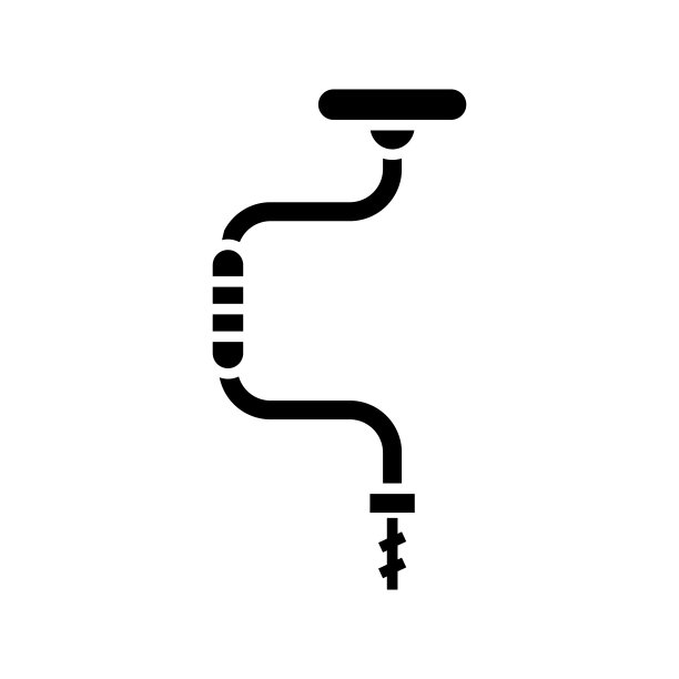 泵管黑色图标、概念插图、矢量平面符号、象形符号图片下载