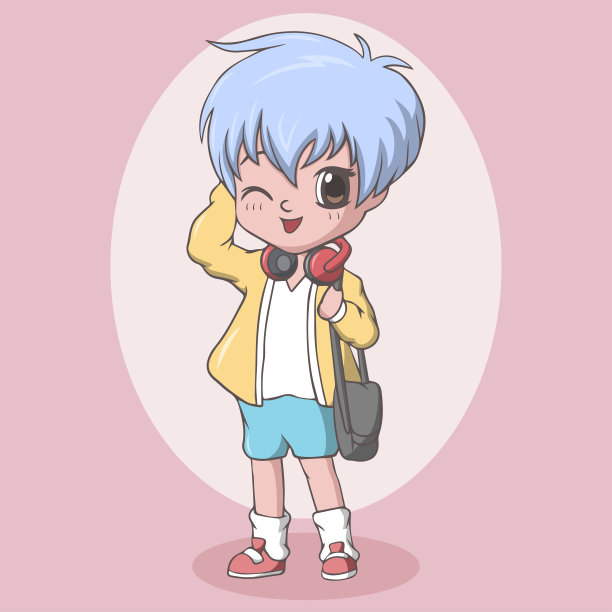 可爱的小男生在眨眼图片下载