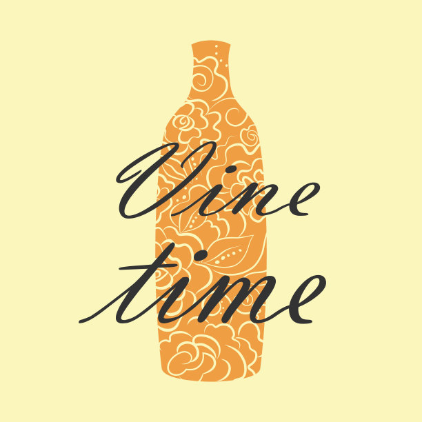 时间藤蔓手写文字和花卉图案的形状，在藤蔓矢量平面插图极简风格。横幅，海报，标签，菜单或包装设计模板。每股收益10图片下载