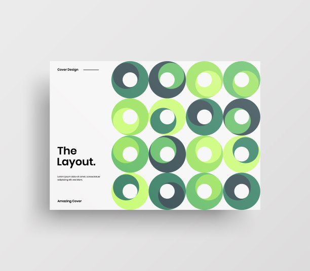 创意业务表示向量A4水平方向首页模拟。现代企业报表封面抽象几何插图设计布局。公司身份手册模板。图片下载