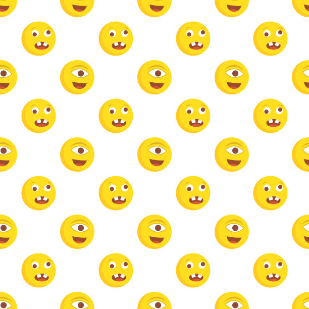 笑脸无缝图案。向量的背景。图片下载