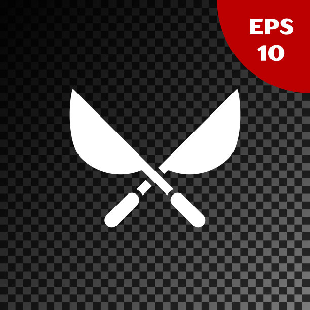 白色园艺手工剪刀修剪图标孤立在透明的黑色背景。有木柄的修枝剪。矢量图图片下载