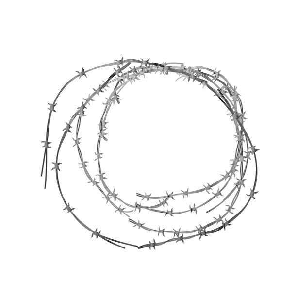 白色上缠绕的金属铁丝网图片下载